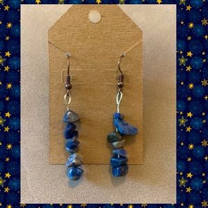 💛 (5/$25) HANDMADE Blue Agate Crystal Earrings